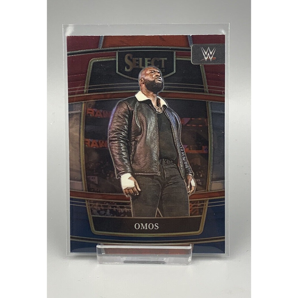 2022 #74 Omos Panini Select WWE RAW Concourse Level Red & Blue
